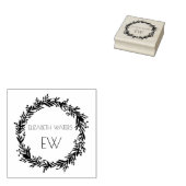 CHRISTMAS WREATH WOOD ART STAMP MET INITIALEN RUBBERSTEMPEL (Gestempeld)