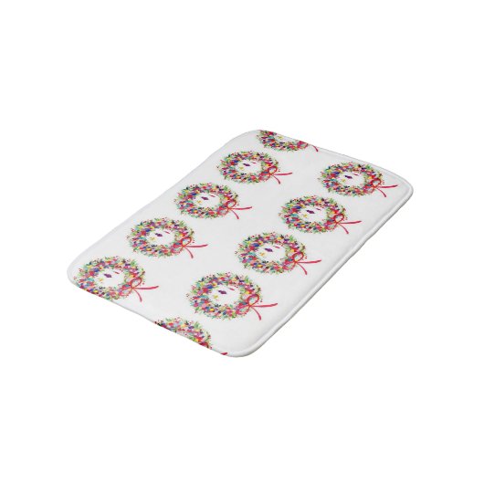 ***CHRISTMAS WREATHES** BADMAT (Gekanteld)