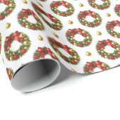 Christmas Wreaths Cadeaupapier (Rol Hoek)