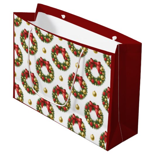 Christmas Wreaths Groot Cadeauzakje (Voorkant Gekanteld)