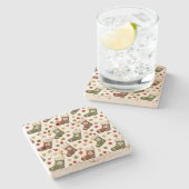 Christmas Wreaths Stenen Onderzetter (Zijkant)