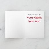 Christmas Wren Wenskaart (rood script) Feestdagen Kaart (Binnen)