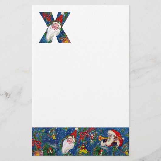 CHRISTMAS X BRIEF / SANTA CLAUS MET RODE RIBBON BRIEFPAPIER (Voorkant)