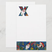 CHRISTMAS X BRIEF / SANTA CLAUS MET RODE RIBBON BRIEFPAPIER (Voorkant / Achterkant)