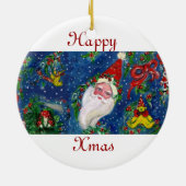 CHRISTMAS X BRIEF / SANTA CLAUS MET RODE RIBBON KERAMISCH ORNAMENT (Achterkant)