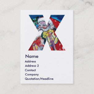 CHRISTMAS X BRIEF / SANTA MET VIOLIN MONOGRAM VISITEKAARTJE