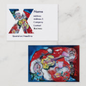CHRISTMAS X BRIEF / SANTA MET VIOLIN MONOGRAM VISITEKAARTJE (Voorkant / Achterkant)