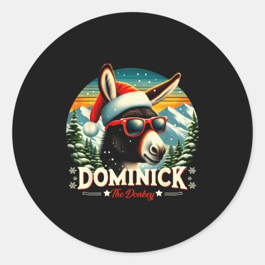 Christmas Xmas Dominick The Christmas Cheer  Ronde Sticker (Voorkant)