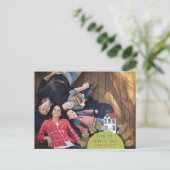 Christmas Xmas House Illustratie Foto Briefkaart (Staand voorkant)