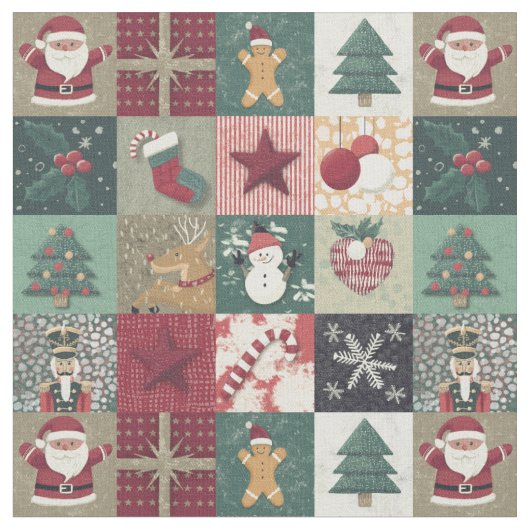 Christmas (Xmas) patchwork Stof (Close Up)