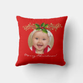Christmas Xmas Photo Template Baby familie Kussen (Achterkant)