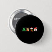 Christmas Xmas Santa, Tree, Stocking, Reindeer Des Ronde Button 5,7 Cm (Voorkant /achterkant)