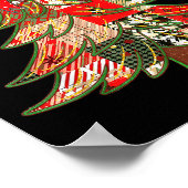 Christmas Xmas Tree Patchwork Coquette Bow Pajamas Poster (Hoek)