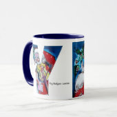 CHRISTMAS Y BRIEF/SANTA MET VIOLIN MONOGRAM MOK (Voorkant links)