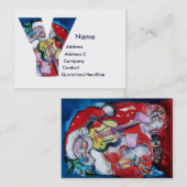 CHRISTMAS Y BRIEF/SANTA MET VIOLIN MONOGRAM VISITEKAARTJE (Voorkant / Achterkant)