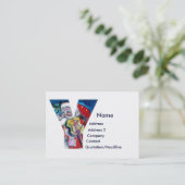 CHRISTMAS Y BRIEF/SANTA MET VIOLIN MONOGRAM VISITEKAARTJE (Staand voorkant)