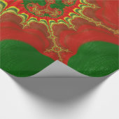 CHRISTMAS ~ Yellow Fractal Pattern Green Red ~ Cadeaupapier (Hoek)