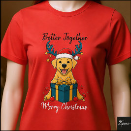 Christmas Yellow Labrador Gift Graphic Reindeer Tri-Blend Shirt