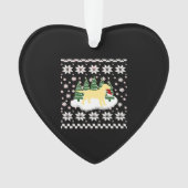Christmas Yellow Labrador Silhouette Santa Hat Cla Ornament (voorkant)