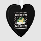 Christmas Yellow Labrador Silhouette Santa Hat Cla Ornament (voorkant)