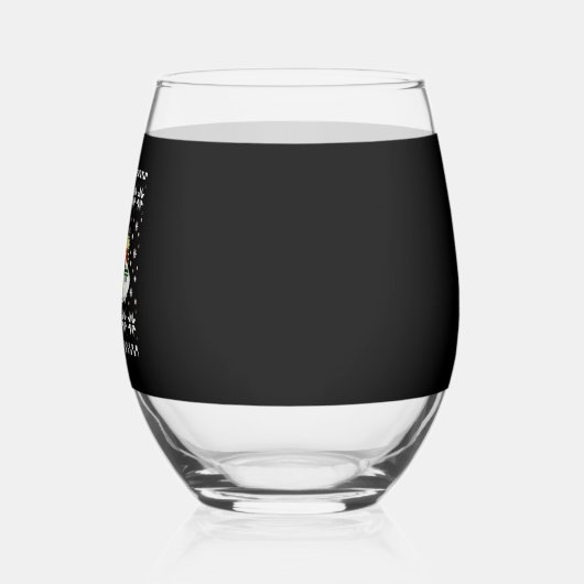 Christmas Yellow Labrador Silhouette Santa Hat Cla Wijnglas Zonder Voet (Links)