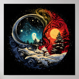 Christmas Ying Yang Holiday poster