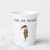 Christmas yoga cat your text papieren bekers (Achterkant)