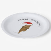 Christmas yoga cat your text papieren bordje (Gekanteld)