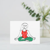 Christmas Yoga Postcard Feestdagenkaart (Staand voorkant)