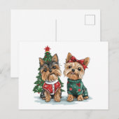 Christmas Yorkie Dogs Briefkaart (Voorkant / Achterkant)