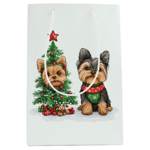 Christmas Yorkie Dogs Medium Cadeauzakje