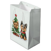 Christmas Yorkie Dogs Medium Cadeauzakje (Achterkant Gekanteld)