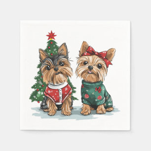 Christmas Yorkie Dogs Servet