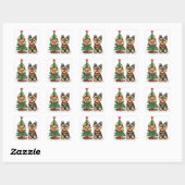 Christmas Yorkie Dogs Vierkante Sticker (Vel)