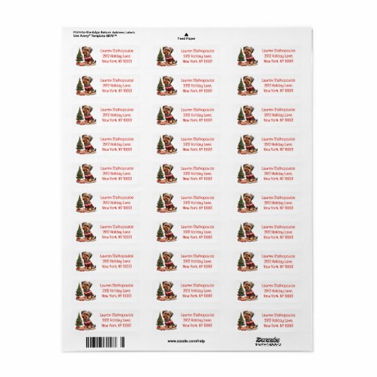 Christmas Yorkshire Terrier Dogs Etiket (Full Sheet)
