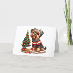 Christmas Yorkshire Terrier Dogs Feestdagen Kaart