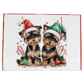 Christmas Yorkshire Terrier Dogs Groot Cadeauzakje (Achterkant)