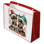 Christmas Yorkshire Terrier Dogs Groot Cadeauzakje (Achterkant Gekanteld)