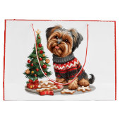 Christmas Yorkshire Terrier Dogs Groot Cadeauzakje (Achterkant)