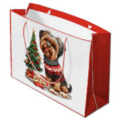 Christmas Yorkshire Terrier Dogs Groot Cadeauzakje (Achterkant Gekanteld)