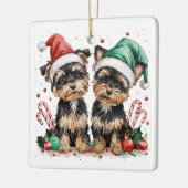 Christmas Yorkshire Terrier Dogs Keramisch Ornament (Links)
