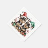 Christmas Yorkshire Terrier Dogs Servet (Hoek)