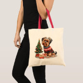 Christmas Yorkshire Terrier Dogs Tote Bag (Voorkant (product))