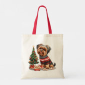 Christmas Yorkshire Terrier Dogs Tote Bag (Achterkant)