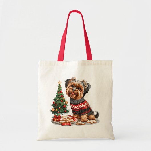 Christmas Yorkshire Terrier Dogs Tote Bag (Voorkant)