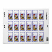 Christmas Yorkshire Terrier Gift Labels (lange boo (Full Sheet)