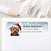 Christmas Yorkshire Terrier Retouradreslabel Etiket (Insitu)
