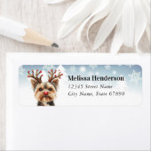 Christmas Yorkshire Terrier Retouradreslabel Etiket (Insitu)