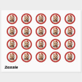 Christmas Yorkshire Terrier Ronde Stickers (Vel)
