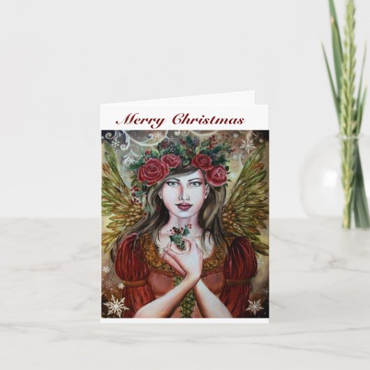 Christmas Yule angel greeting card Kaart (Voorkant)